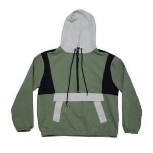 Cotton:On  Body Green/Black oversized windbreaker 1/4 zip hoodie